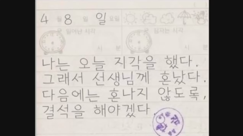 오늘은...했다. 다음에는 ...해야겠다 